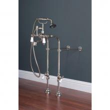 Strom Living P0973-28C - Chrome Faucet & Over The Rim Supply Set Kit.  Includes British Telephone 7'' Cent