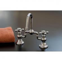 Strom Living P1007C - Chrome Gooseneck Adjustable Bridge Faucet W/X-Point Handles. Includes Lift & Tur