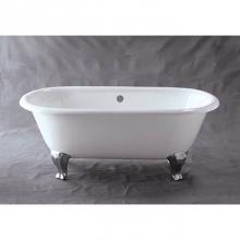 Strom Living P1115W - Cast Iron Dual Tub With White Cast Iron Legs