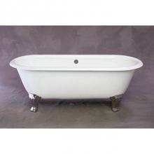 Strom Living P1117W - Cast Iron Dual Tub With White Cast Iron Legs