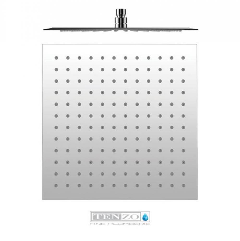 shower head square 30x30cm [12in] stainless steel 2mm chrome