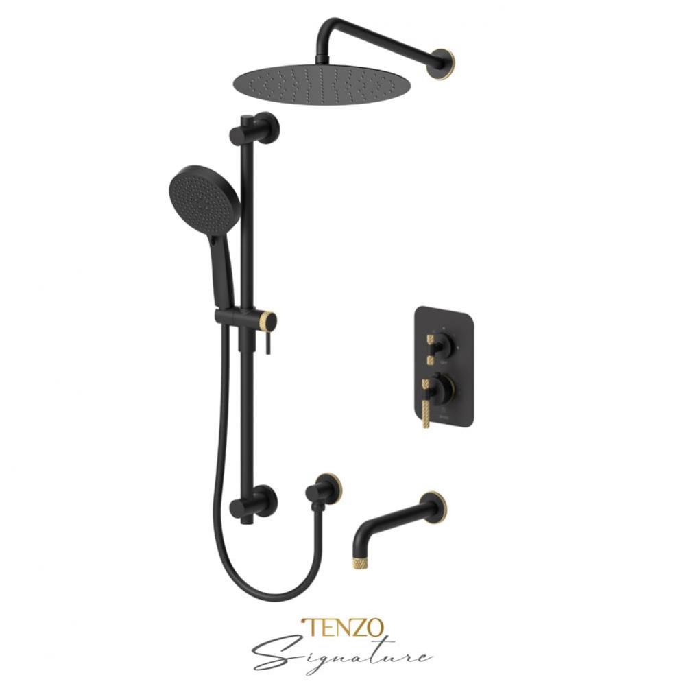 T-Box valve 2 fcts pres bal Bellacio-C matte black/brushed gold