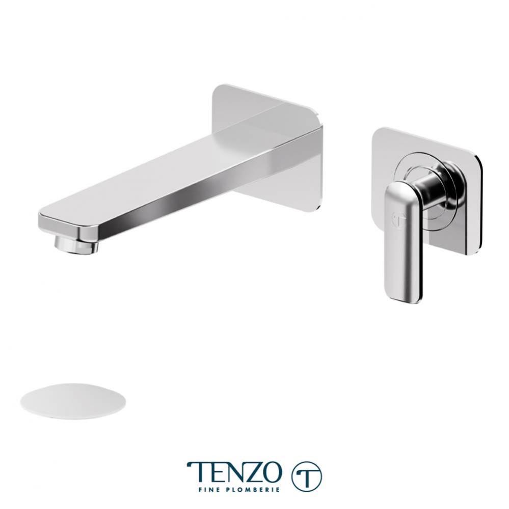 Trim For Delano Wall Mount Lavatory Faucet 2 Finishing Plates Chrome With Drain (Overflow)