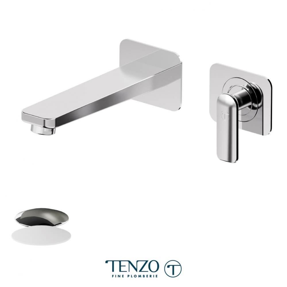 Trim For Delano Wall Mount Lavatory Faucet 2 Finishing Plates Chrome With Drain (Overflow)