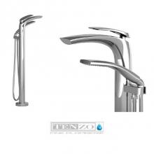 Tenzo F-NU51-CR - Trim for Nuevo floor mount tub filler chrome