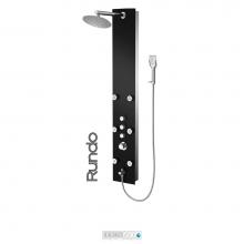 Tenzo TZG1-20-RU/S8 - Shower Col. Tempered Glass Rundo [Sh. Head 6 Jets Hand Shwr] Thermo./Vol. Ctrl Valve #20 Finish