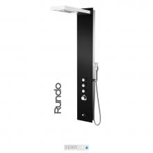 Tenzo TZG11-02-RU/3L - Shower Col. Tempered Glass Rundo [Sh. Head Led Hand Shwr Spout] Thermo./Vol. Ctrl Valve #02 Finish