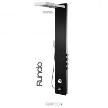 Tenzo TZG14-17-RU/4L - Shower Col. Tempered Glass Rundo [Sh. Head Led Hand Shwr Spout] Thermo./Vol. Ctrl Valve #17 Finish