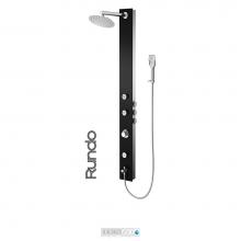 Tenzo TZG2-42-RU/S12 - Shower Col. Tempered Glass Rundo [Sh. Head 3 Jets Hand Shwr] Thermo./Vol. Ctrl Valve #42 Finish