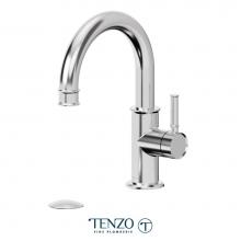 Tenzo ALY10-P-CR - Alyss Single Hole Lavatory Faucet Chrome With (Overflow) Drain