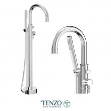 Tenzo ALY52-CR - Alyss Floor Mount 3 Pcs Tub Filler Chrome