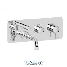 Tenzo ALYT73-CR - Wall Mount Tub Faucet With Retractable Hose Alyss Chrome