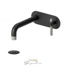 Tenzo F-BE15-F-P-MB-BN - Trim For Wall Mount Lav. Faucet (Overflow) Drain Bellacio-F Matte Black/Brushed Nickel