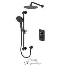 Tenzo F-BET32-20111-C-MB-BG - Trim For T-Box Kit 2 Fcts Thermo Bellacio-C Matte Black / Brushed Gold