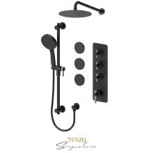 Tenzo F-BET43-571168-C-MB-CR - Trim for Extenza kit 3 fcts thermo Bellacio-C matte black / chrome