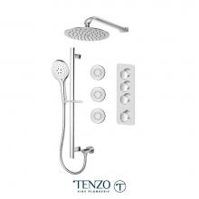 Tenzo F-FLT43-572168-CR - Trim For Fluvia Extenza Kit 3 Functions Thermo Chrome Finish