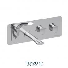 Tenzo FLT73-CR - Wall Mount Tub Faucet With Retractable Hose Fluvia Chrome