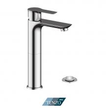 Tenzo GA12H-P-CR - Galia Single Hole Tall Lavatory Faucet Chrome With (Overflow) Drain