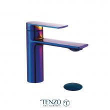 Tenzo GL11-P-PB - Glam Single Hole Lavatory Faucet Polished Blue With (Overflow) Drain