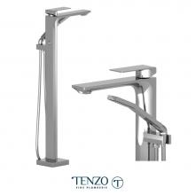 Tenzo SL51-CR - Slik Floor Mount Tub Filler Chrome