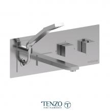 Tenzo F-SLT73-CR - Trim For Wall Mount Tub Faucet With Retractable Hose Slick Chrome