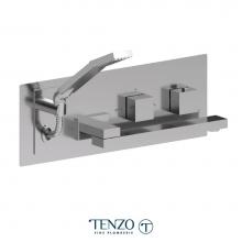 Tenzo SLT74-CR - Wall Mount Tub Faucet With Swivel Spout Silk Chrome