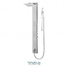 Tenzo TZST-11.1-S12 - Shower Col. Stain. Steel [Sh. Head 3 Jets Hand Shwr] Thermo./Vol. Ctrl Valve Brushed