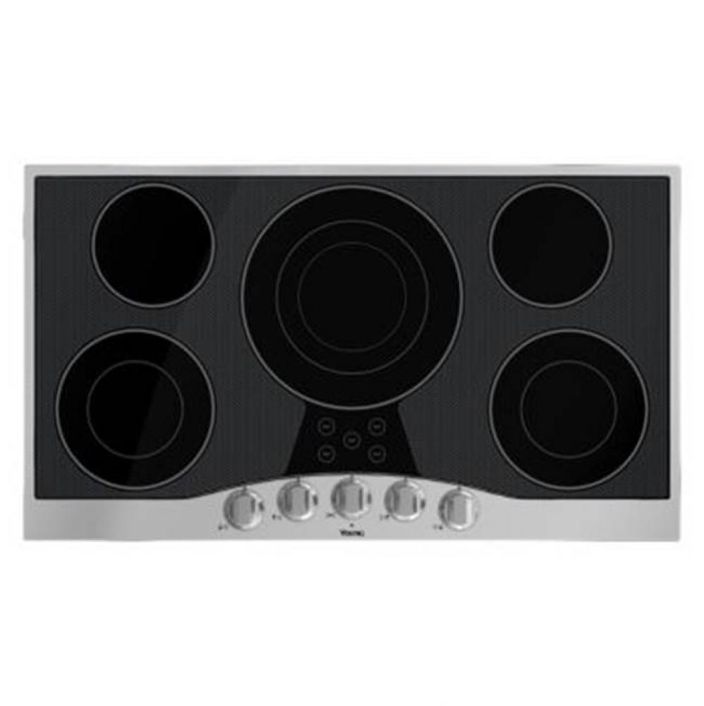 36''W. Electric Radiant Cooktop-5 Elements-Stainless Black