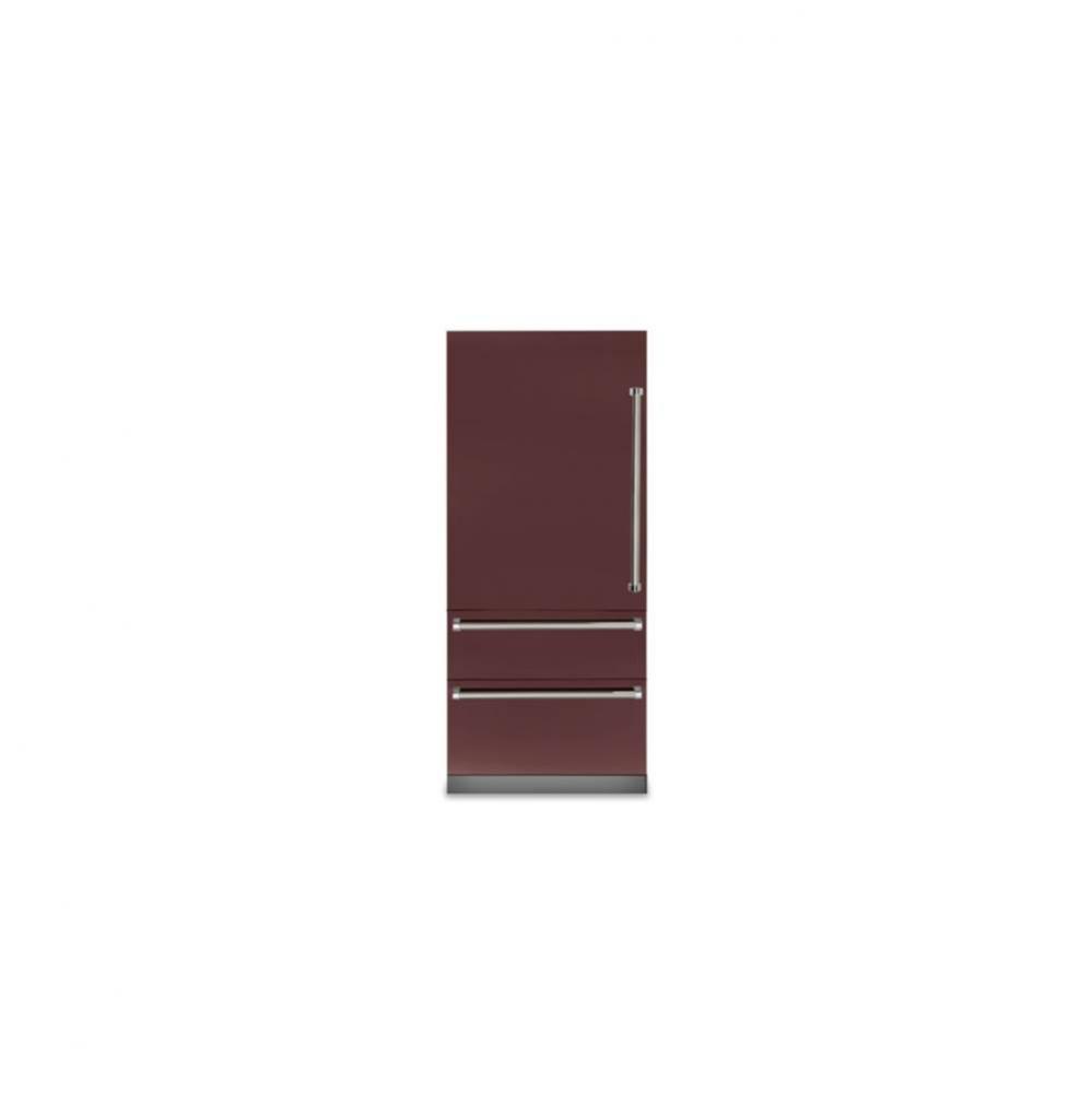 36''W. 7 Series Bottom Freezer - Kalamata Red