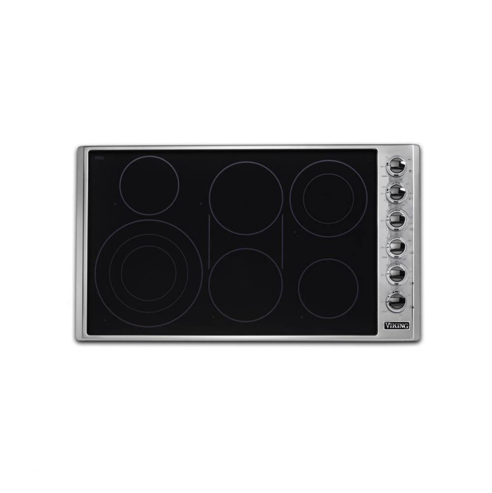 36''W. Electric Radiant Cooktop-6 Burners-Stainless Black