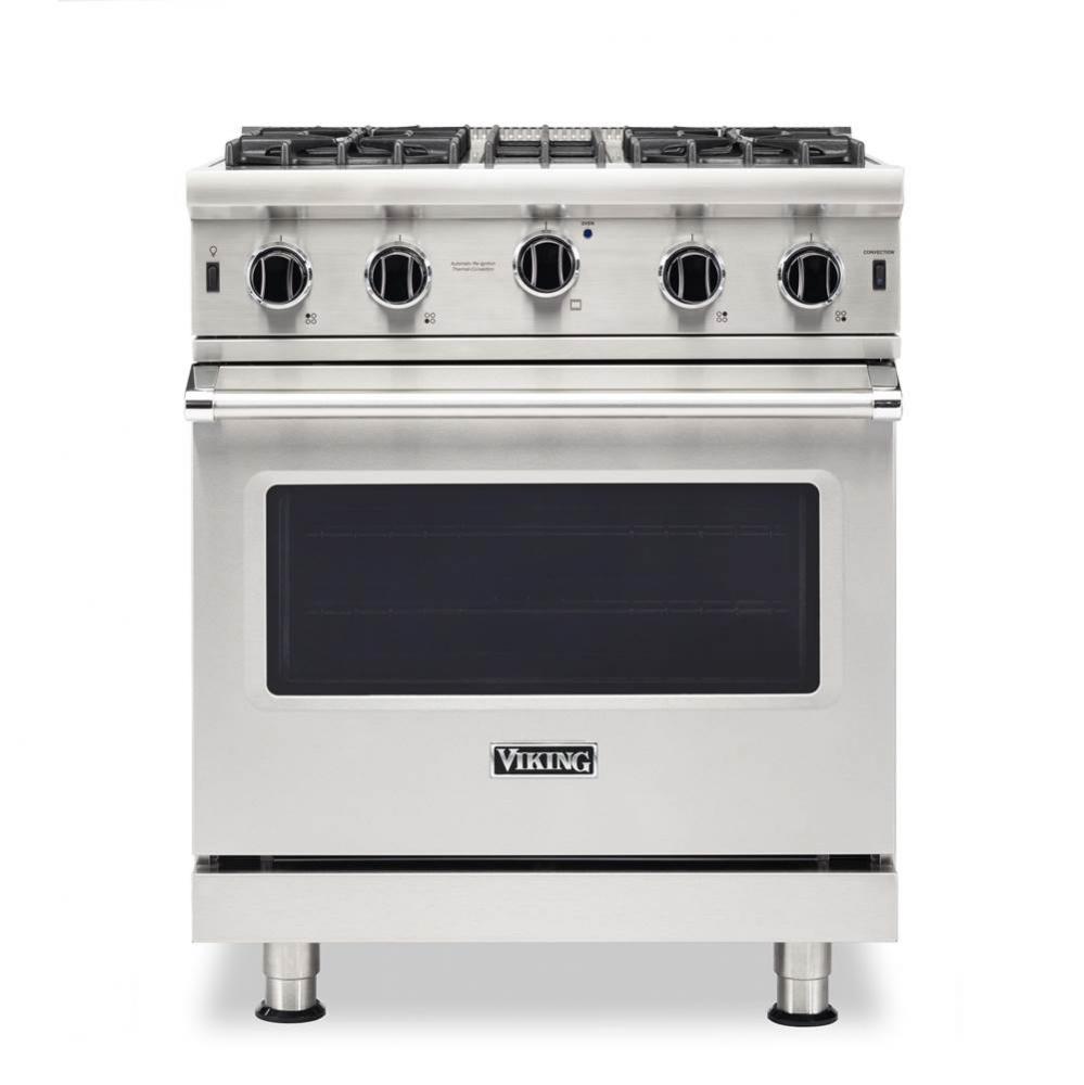 30''W./24''D. Gas Open Burner Range-4 Burners-Stainless-LP