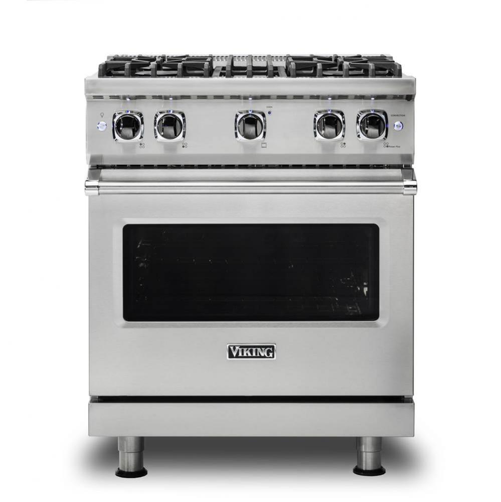 30''W./24''D. Gas Sealed Burner Range-4 Burners-Stainless-LP