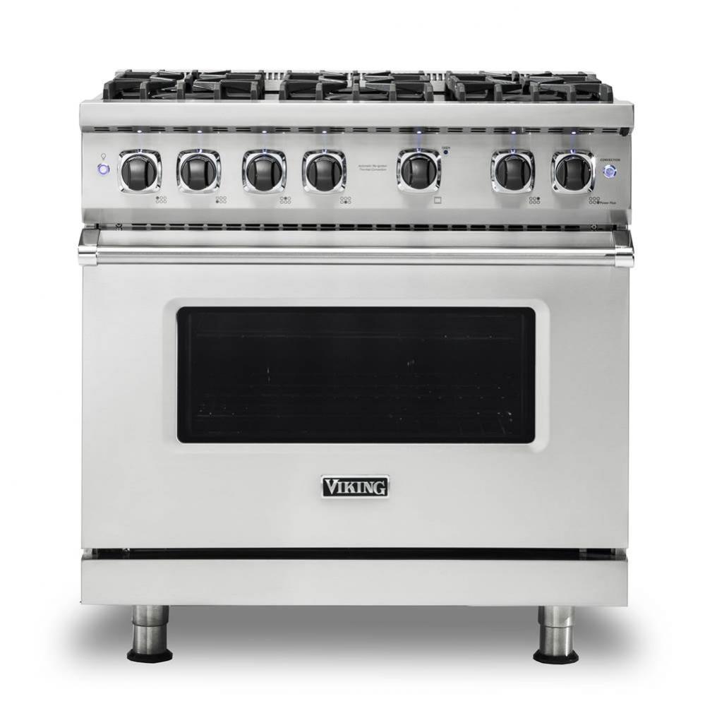 36''W./24''D. Gas Sealed Burner Range-6 Burners-Stainless