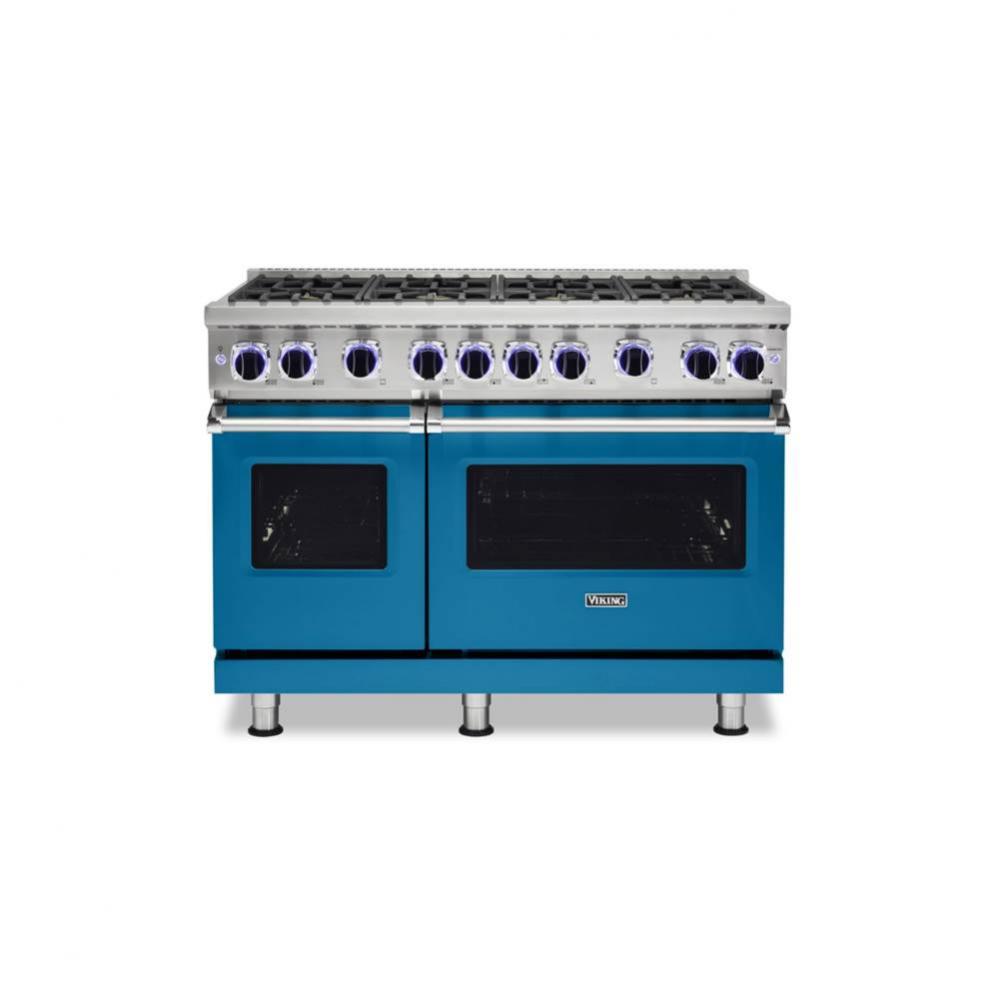 48''W./24''D. Gas Sealed Burner Range-8 Burners-Alluvial Blue