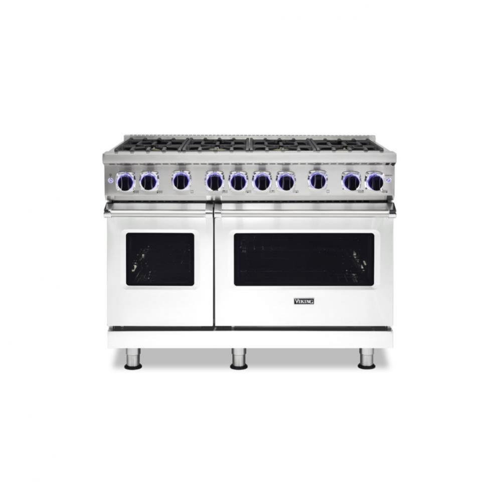 48''W./24''D. Gas Sealed Burner Range-8 Burners-Frost White