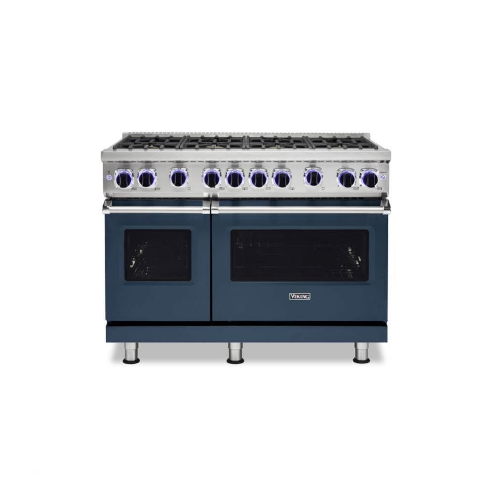 48''W./24''D. Gas Sealed Burner Range-8 Burners-Slate Blue