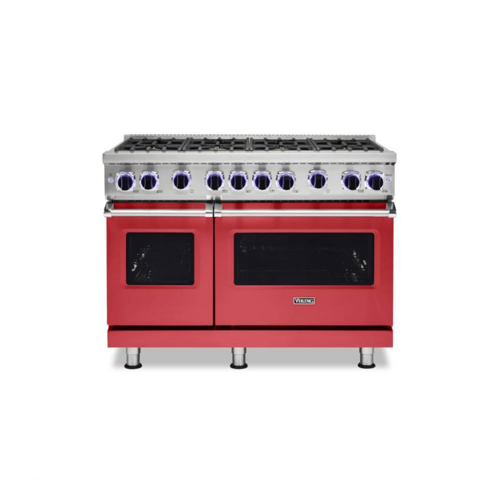 48''W./24''D. Gas Sealed Burner Range-8 Burners-San Marzano Red