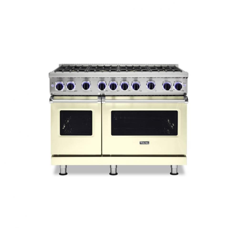 48''W./24''D. Gas Sealed Burner Range-8 Burners-Vanilla Cream