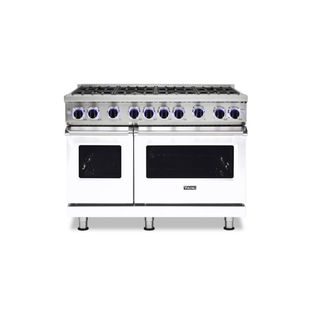 48''W./24''D. Gas Sealed Burner Range-8 Burners-White