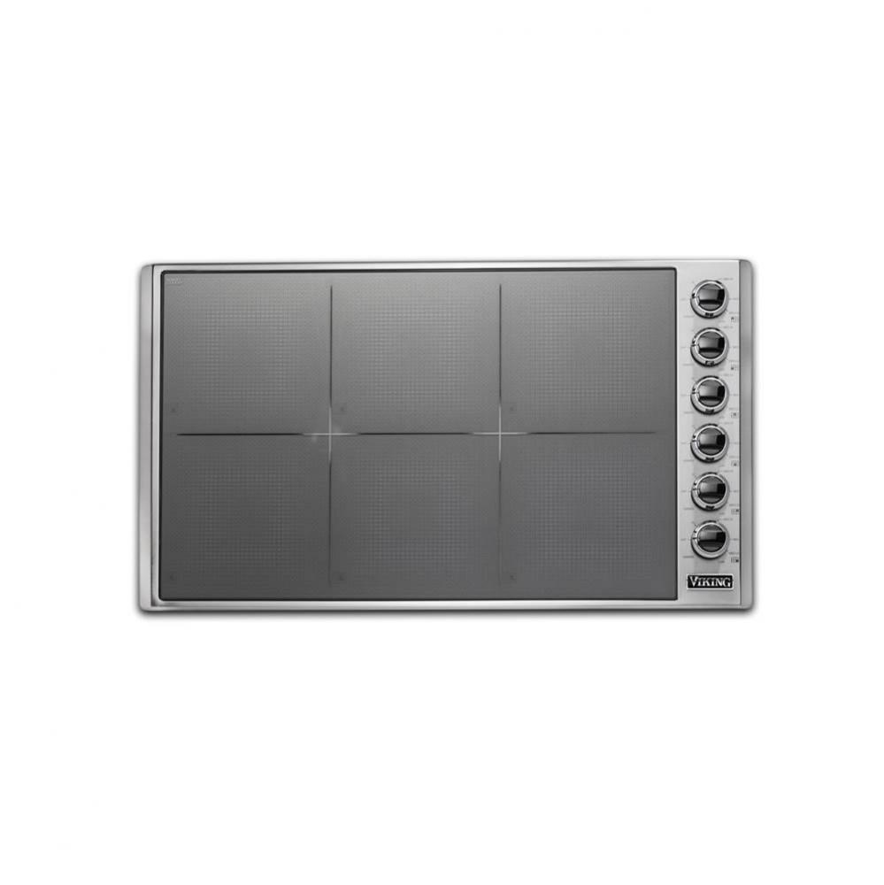 36''W. Induction Cooktop-6 Burners-Stainless Black