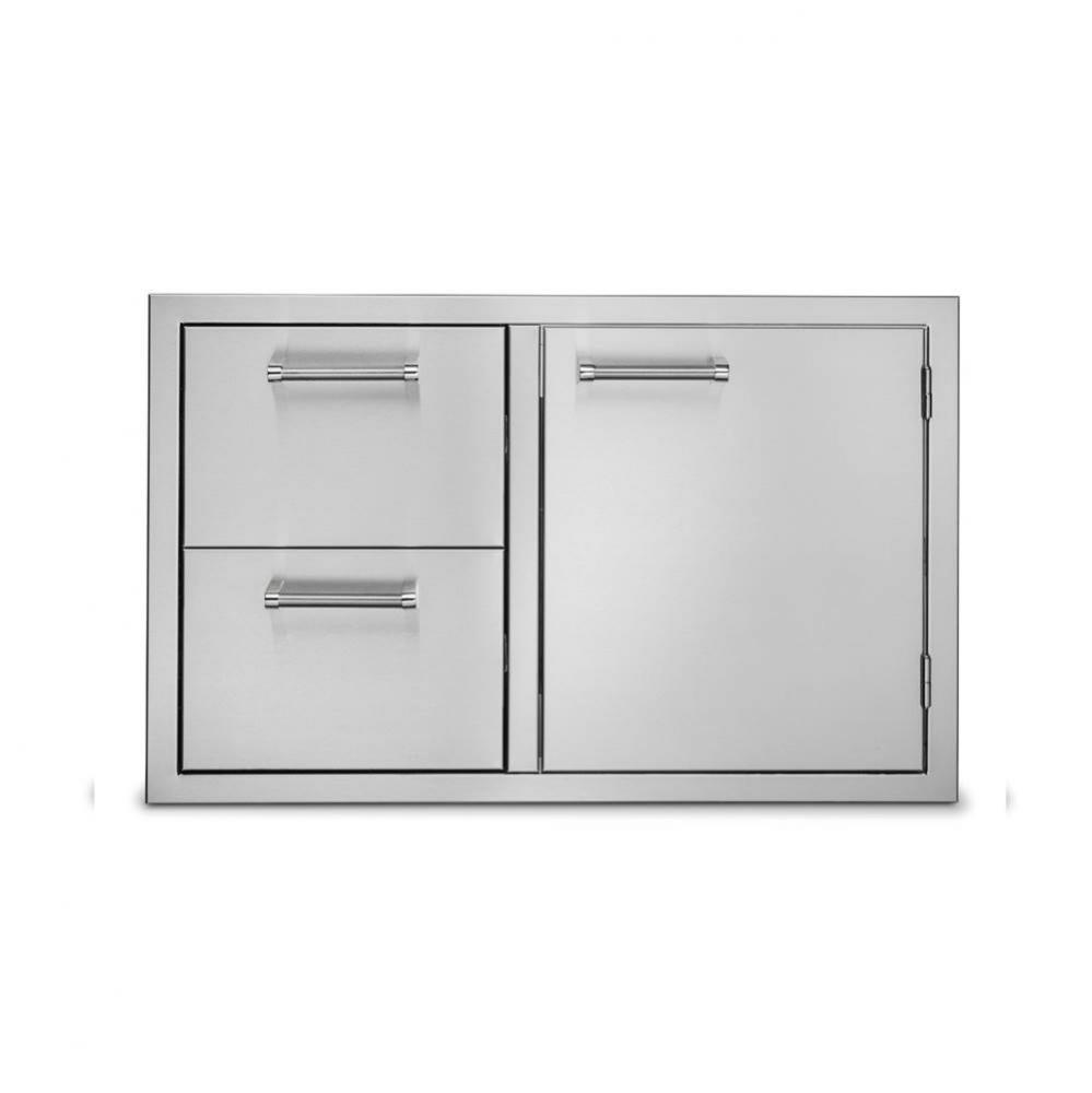 30''W. Double Drawer and Access Door Combo-Stainless