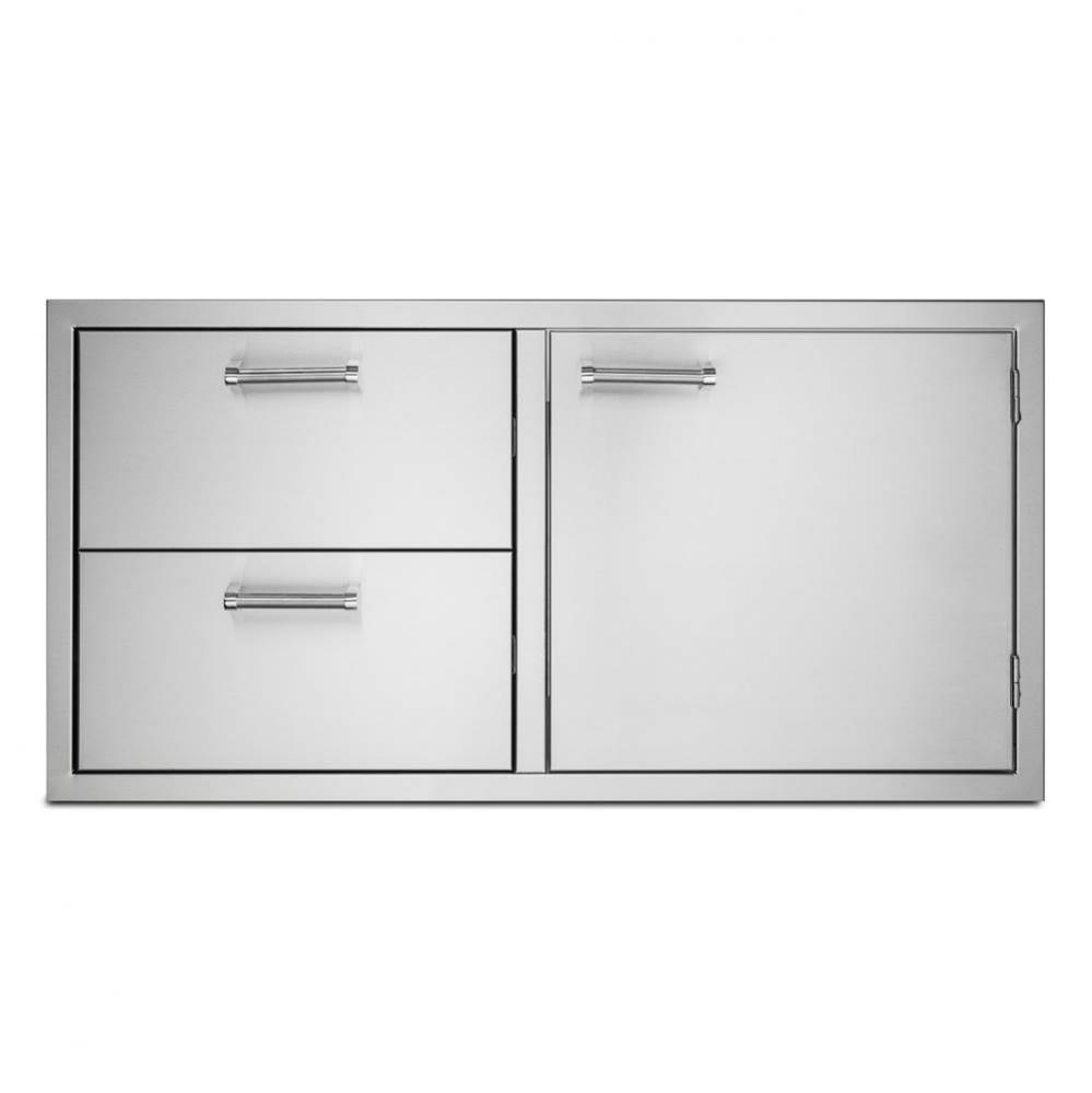 42''W. Double Drawer and Access Door Combo-Stainless