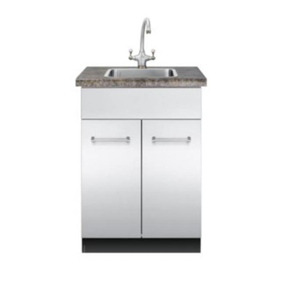 30''D./24''W. Outdoor Sink Base Cabinet-Stainless