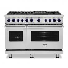 Viking VDR74826GSS - 48''W./24''D. Dual Fuel Sealed Burner Range-6 Burners/Griddle-Stainless