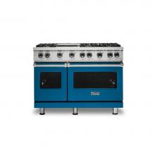 Viking VGR5486GABLP - 48''W./24''D. Gas Sealed Burner Range-6 Burners/Griddle-Alluvial Blue-LP