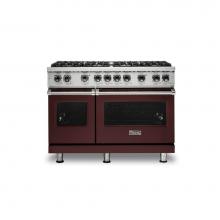 Viking VGR5488BKALP - 48''W./24''D. Gas Sealed Burner Range-8 Burners-Kalamata Red-LP