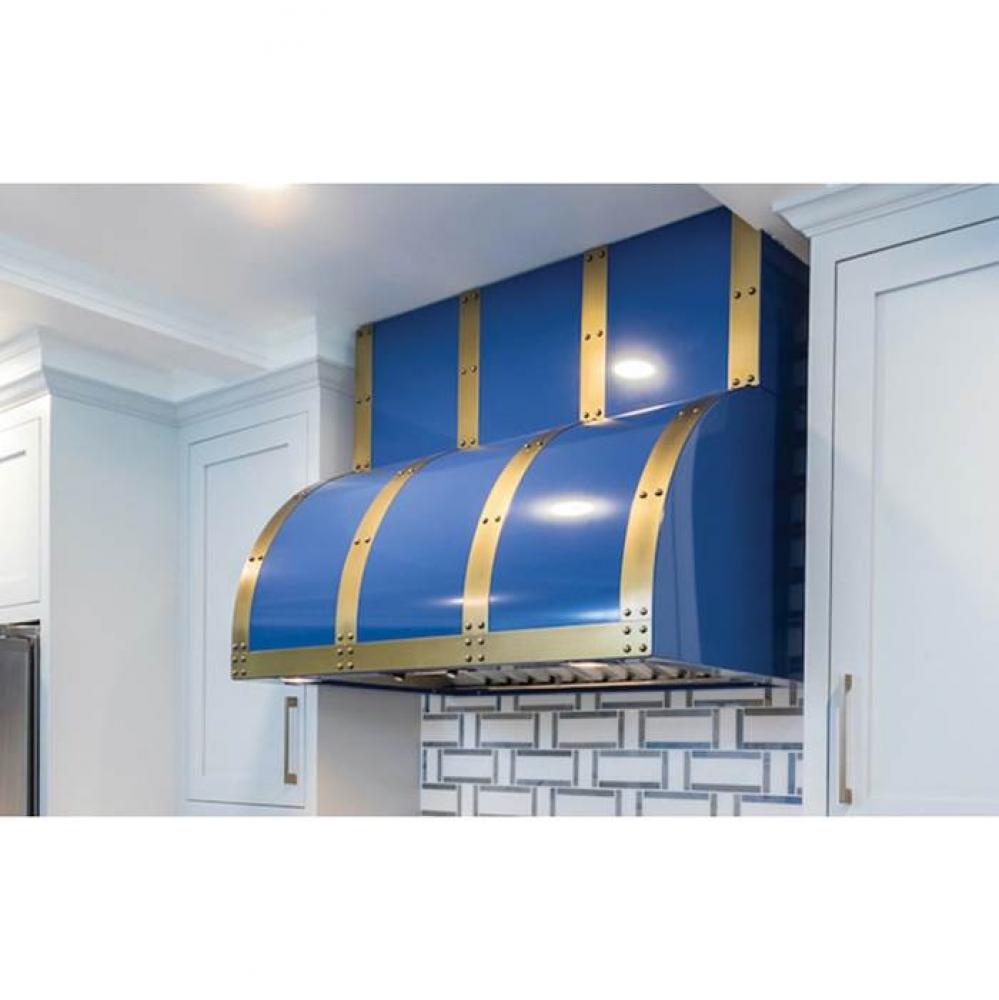 48'' Bonanza Wall Hood With Brushed Stainless Strapping And Rivets.