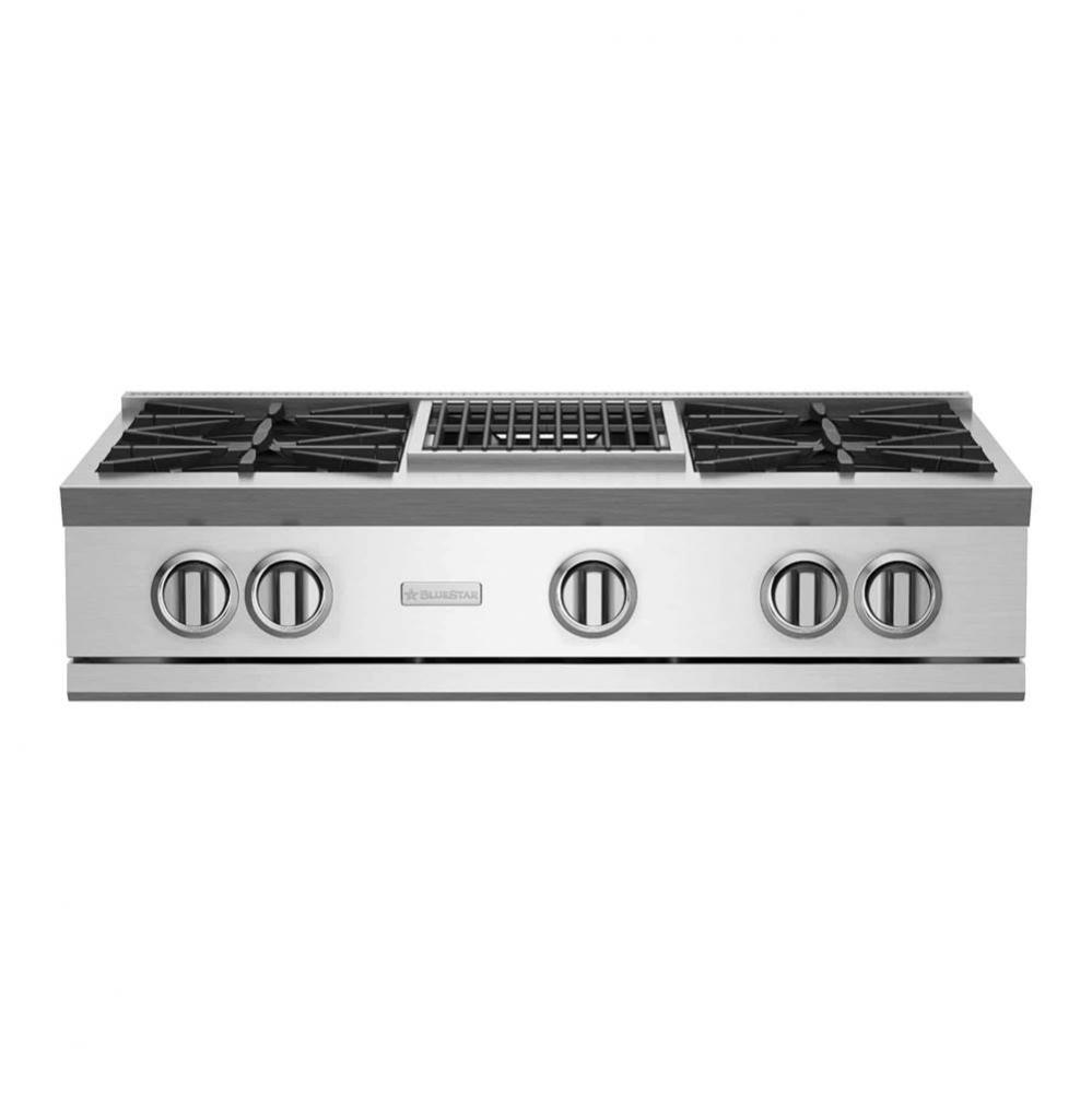 36'' Nova (Rnb) Range Top - (4) Burners With 12'' Charbroiler