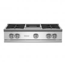 BlueStar RGTNB364CBV2 - 36'' Nova (Rnb) Range Top - (4) Burners With 12'' Charbroiler