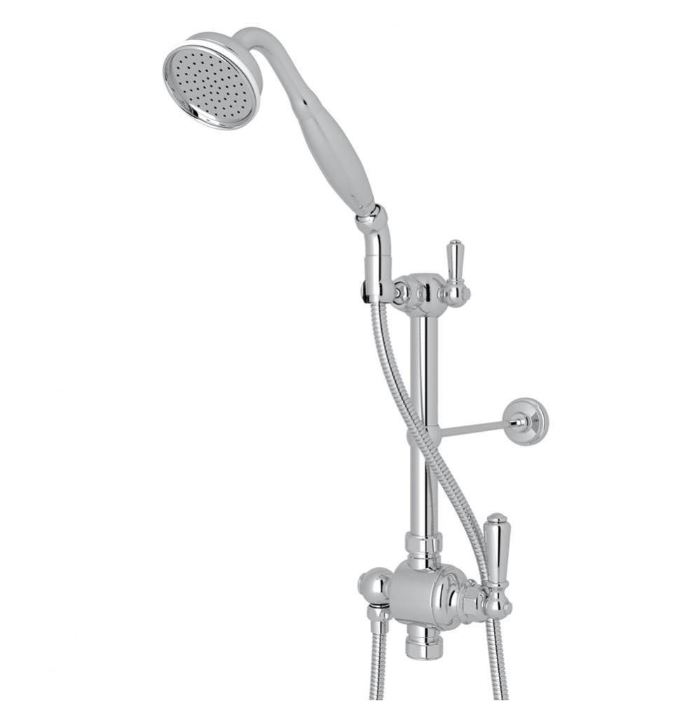 Riser Diverter, Handshower, Handshower Holder, Hose and 8'' Thermostatic Outlet